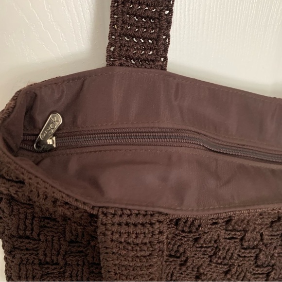 The Sak Fall Knit Shoulder Bag Catch All Autumn Purse Brown Carry All - Picture 6 of 6